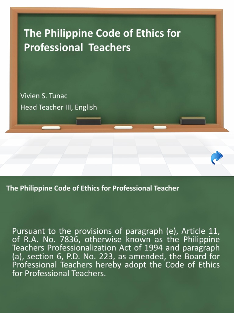 The Philippine Code Of Ethics For Professional Teachers Id 5c127aa7d43c4